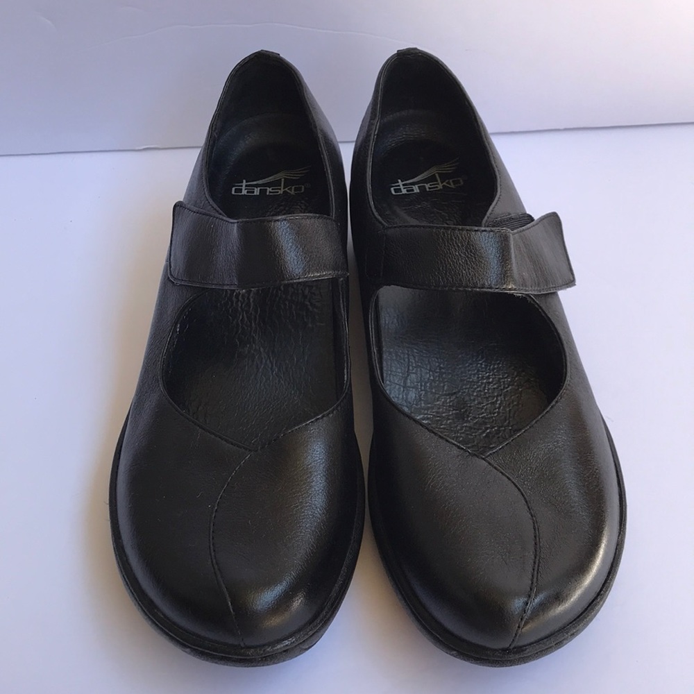 Dansko Annie Black leather Mary Jane Clogs…